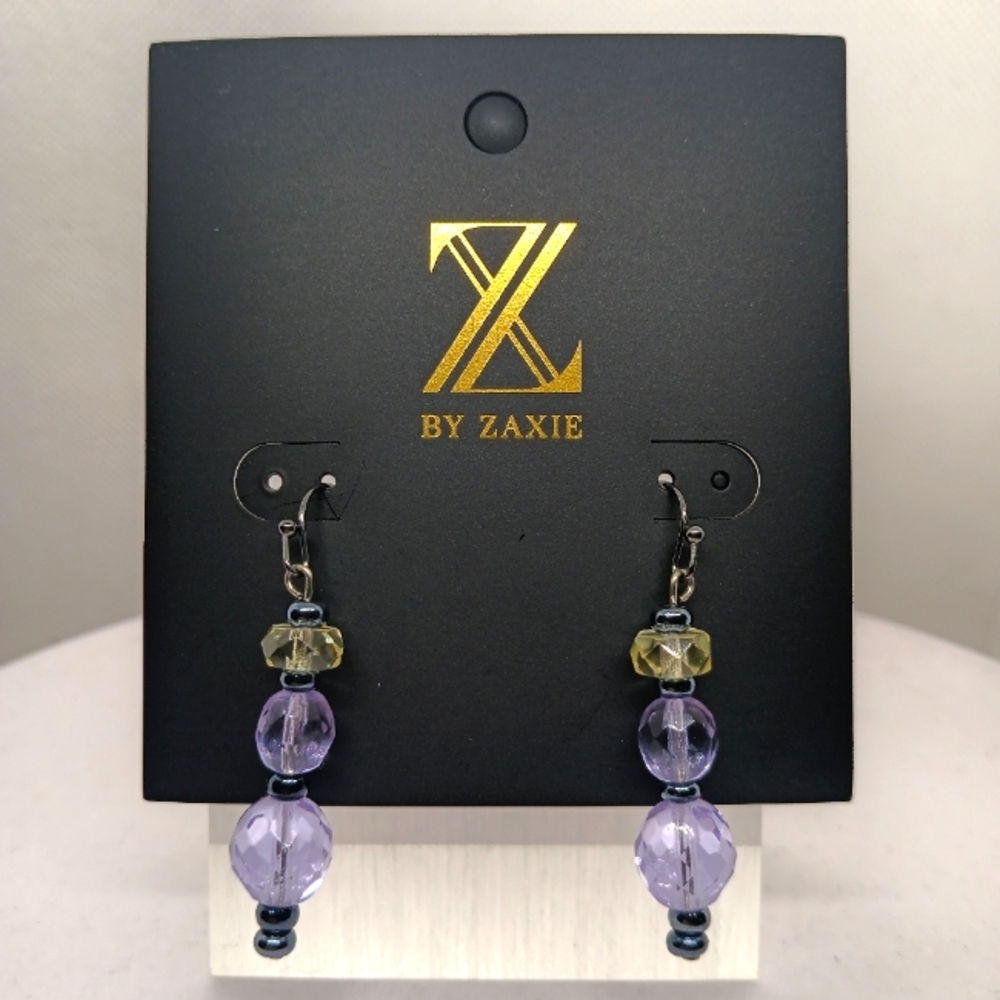 Z by ZAXIE Purple Beaded Dangle Earrings